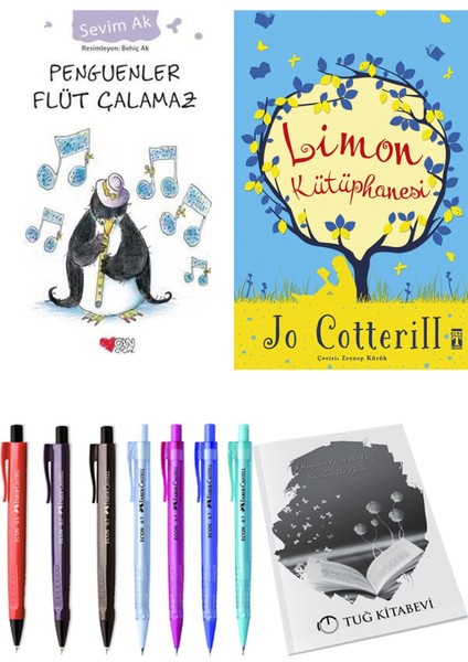 Limon Kütüphanesi ve Penguenler Flüt Çalamaz 2'li Set - Kalem