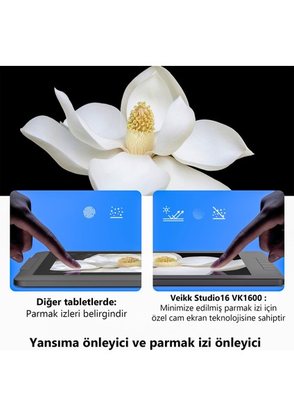 VK1600 16384 Levels 5080 Lpı 15.6" Fhd IPS Grafik Tablet + 2 Adet Kalem