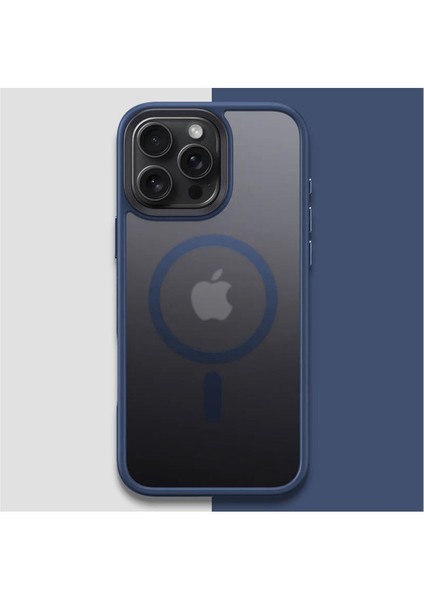 Apple iPhone 15 Pro Max Uyumlu Kılıf Zebana Fros Silikon Kılıf (Kablosuz Şarj Destekli) Lacivert fiyatları