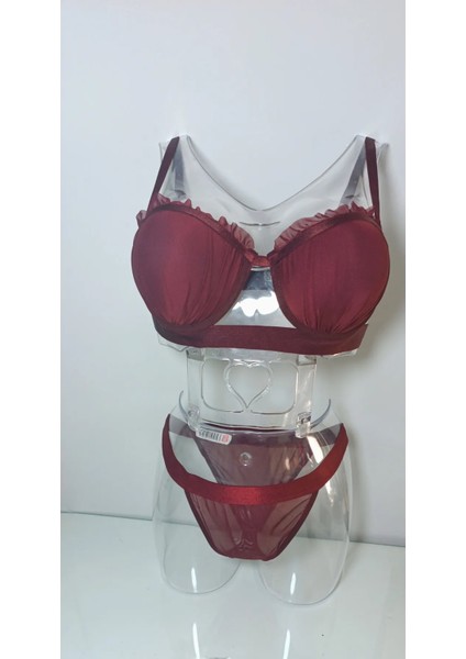 Istiridye Model Sütyen Takımı Bordo fiyatları
