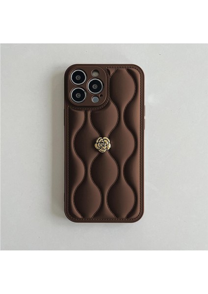 Apple iPhone 16 Pro Uyumlu Kılıf Zebana Camellia Deri Kılıf Kahverengi modelleri