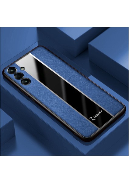 Samsung Galaxy A14 Uyumlu Kılıf Premium Deri Kılıf Mavi