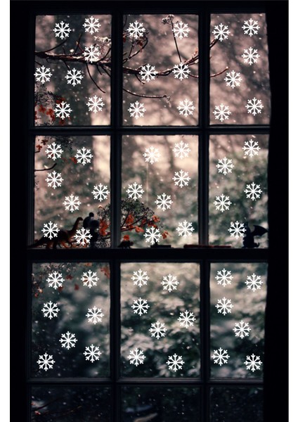 Yılbaşı Kar Taneleri Duvar Cam Pencere Sticker Seti 65 Adet fiyatları