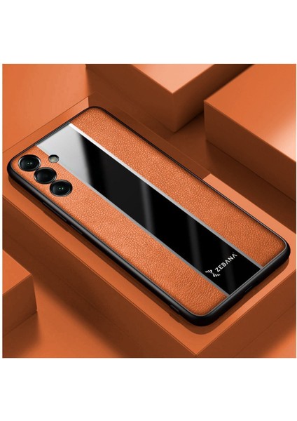 Samsung Galaxy A34 Uyumlu Kılıf Premium Deri Kılıf Kahverengi