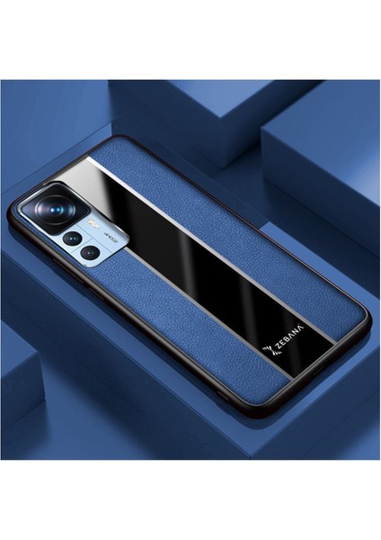 Xiaomi Mi 12T Uyumlu Kılıf Premium Deri Kılıf Mavi