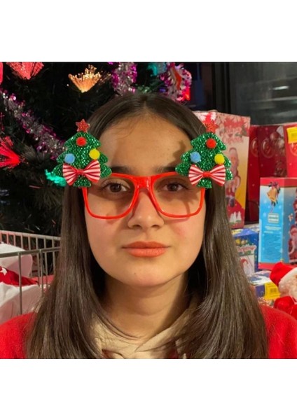 Yılbaşı Parti Gözlük Çam Figürlü Gözlük Parti Gözlük Tek Ebat Yılbaşı Süs modelleri