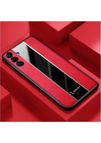 Samsung Galaxy A24 Uyumlu Kılıf Premium Deri Kılıf Kırmızı