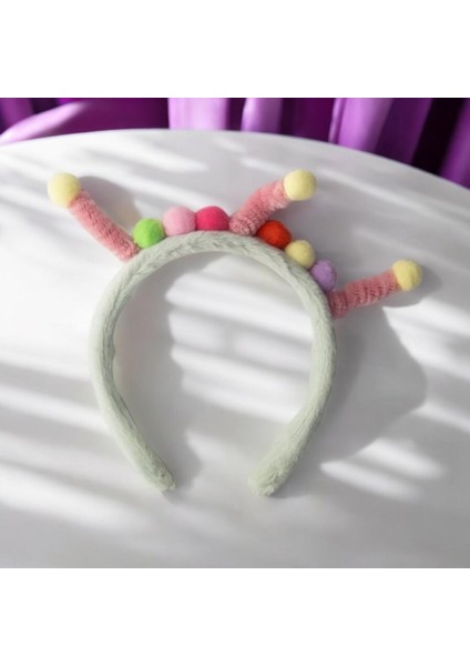Peluş Ponpon Figürlü Arı Detaylı Çocuk Taç