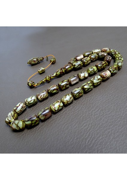 Fransız Galalit Tesbih Yeni Trend Kahve Damarlı Tasarım 8X11M