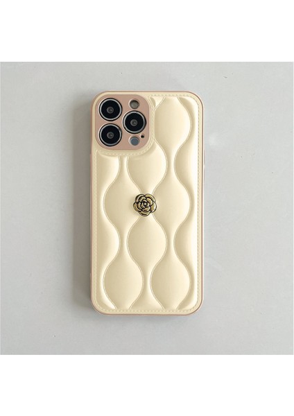 Apple iPhone 12 Pro Max Uyumlu Kılıf Zebana Camellia Deri Kılıf Bej modelleri