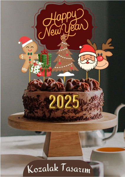 Yeni Yıl Temalı Özel Gün Konsept Cupcake Sunum Süslemeleri