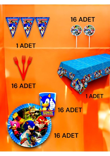 16 Kişilik Sonic Temalı Premium Set - Doğum Günü Parti ve Eğlenceli Etkinlikler fiyatları