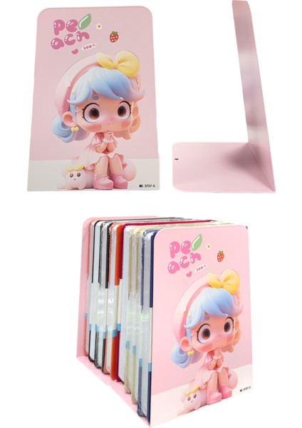 3737 Figürlü 2 Li Kitap Tutucu - Peach