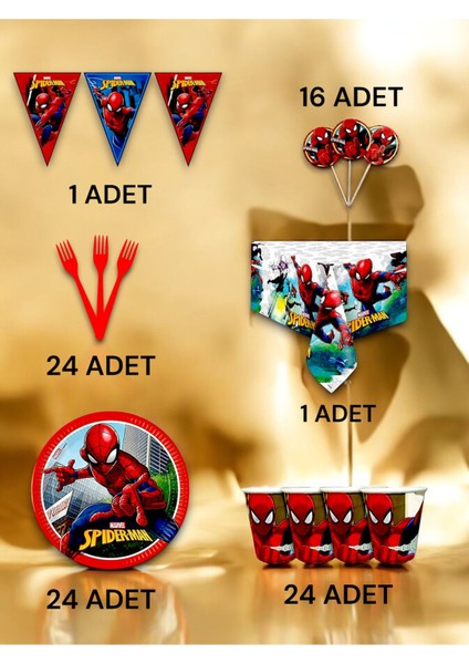 24 Kişilik Spiderman Temalı Premium Set - Doğum Günü Parti ve Eğlenceli Etkinlikler fiyatları
