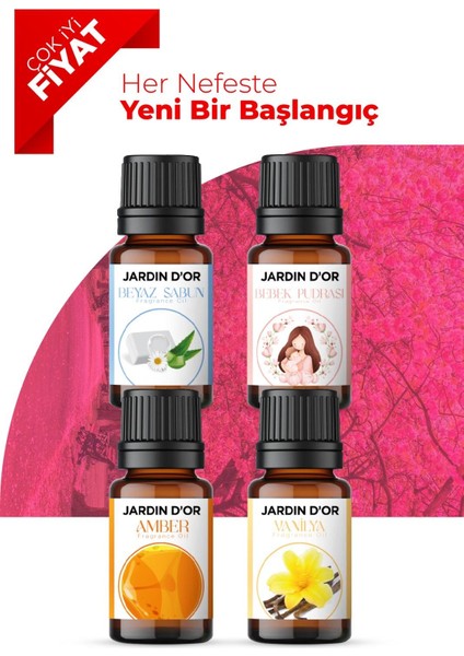 4'lü Set Esansiyel Uçucu Difüzörü Kokusu Esans 4x