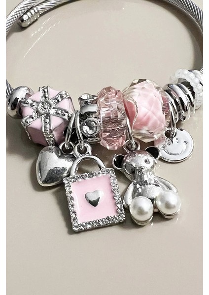 Çelik Renk Atmaz Ayıcık ve Kalp Pandora Bileklik fiyatları