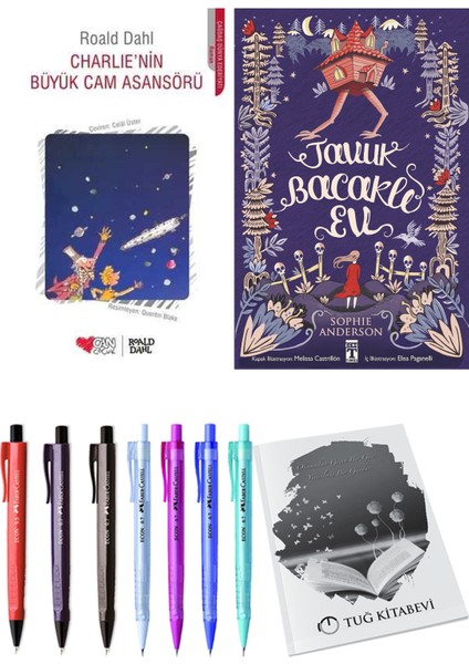 Tavuk Bacaklı Ev ve Charlie'nin Büyük Cam Asansörü 2'li Set - Kalem