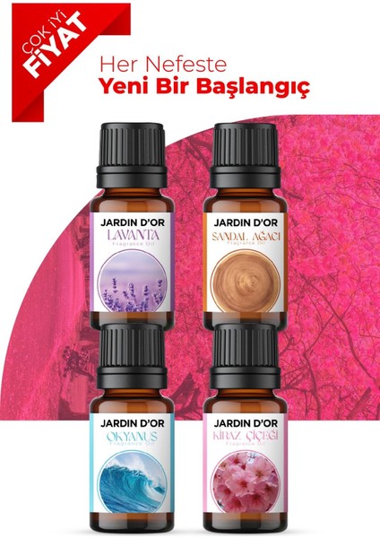 4'lü Set Esansiyel Uçucu Difüzörü Kokusu Esans 4x