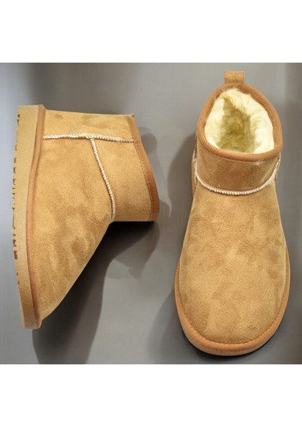 389 Günlük Kadın Bot Ayakkabı Kışlık Kürklü Sade Düz Kadın Bot fırsatları