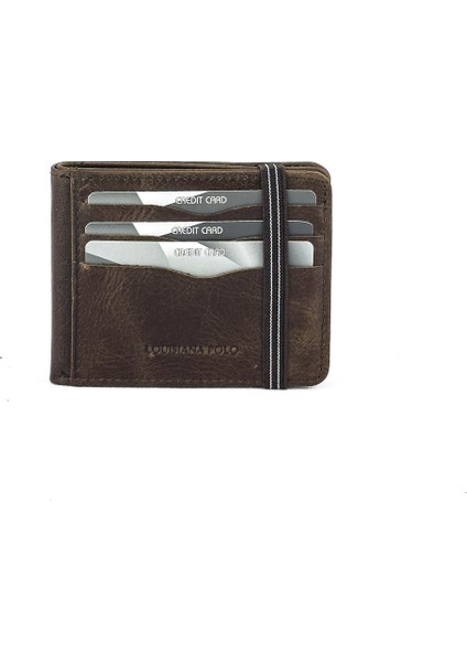 Hakiki Deri Erkek Kartlık Crazy Kahve 755