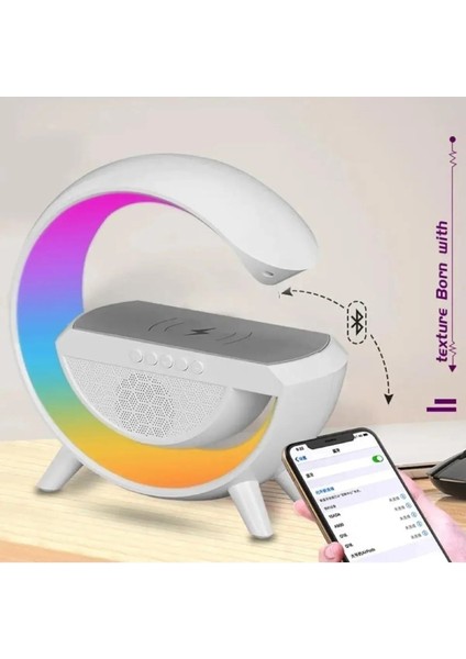 Rgb Işıklı Bluetooth Hoparlör, Kablosuz Şarj Standı