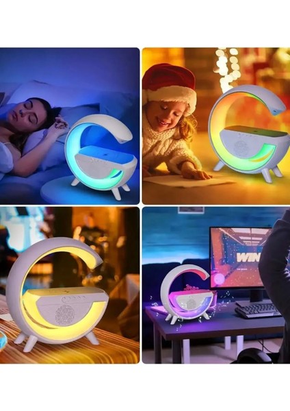 Rgb Işıklı Bluetooth Hoparlör, Kablosuz Şarj Standı