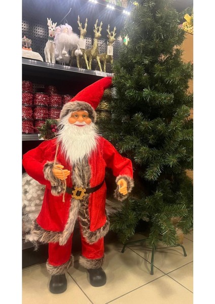 Yılbaşı Dev Boy Noel Baba Dekor Süs 120 cm Büyük Boy Noel Baba Süs