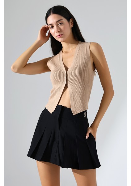 Kadın V Yaka Triko Yelek