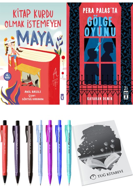 Pera Palas'ta Gölge Oyunu ve Kitap Kurdu Olmak İstemeyen Maya 2'li Set - Kalem