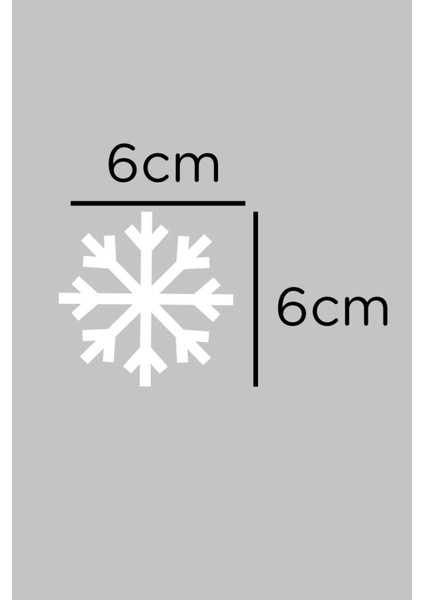 Beyaz Kar Tanesi Cam Sticker 6x6 cm 40 adet, Yılbaşı ve kutlama süsleri
