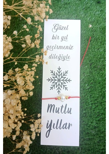 Kırmızı Yılbaşı Bilekliği - 10 Adet Şans Bilekliği - Yılbaşı Hediyesi - Yılbaşı Hatırası - Jelatinl