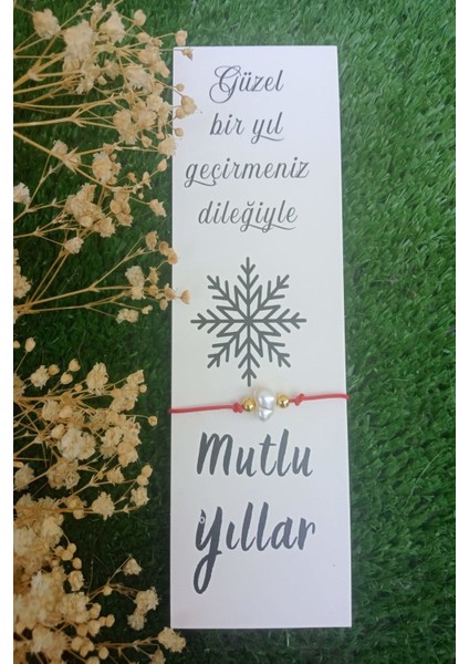 Kırmızı Yılbaşı Bilekliği - 10 Adet Şans Bilekliği - Yılbaşı Hediyesi - Yılbaşı Hatırası - Jelatinl fiyatları