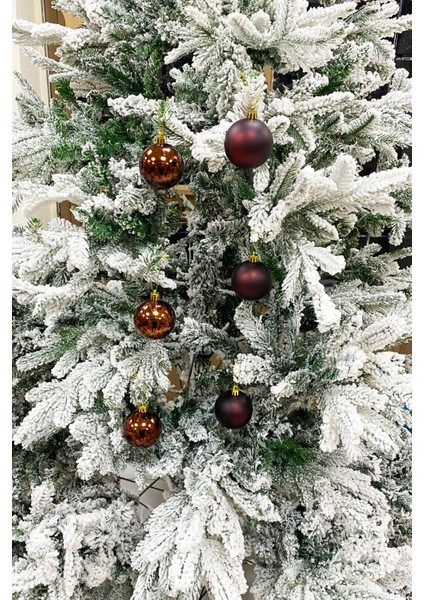 Yılbaşı Ağacı Topu 3 Adet Parlak 3 Adet Mat Toplam 6 Adet 6 cm Boyutunda