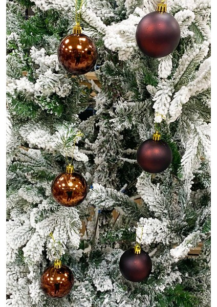 Yılbaşı Ağacı Topu 3 Adet Parlak 3 Adet Mat Toplam 6 Adet 6 cm Boyutunda modelleri