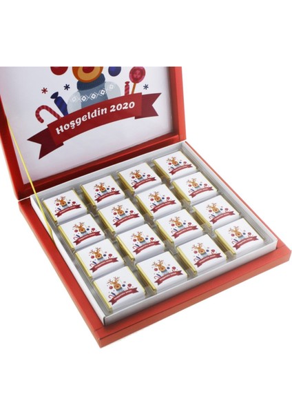 48 Adet Kişiye Özel Yılbaşı Geyikli Yeni Yıl Madlen Çikolata indirimleri