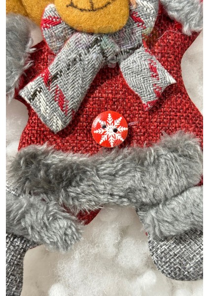 Peluş Sevimli Ayıcık Yılbaşı Ağacı Asmalık 18 cm Süs Kırmızı Gri indirimleri