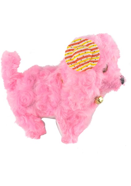 Oyuncak Peluş Köpek Sevimli Köpek Sesli Hareketli Pembe