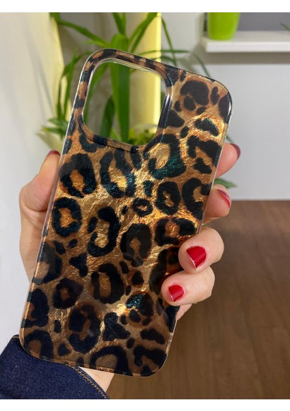 Apple iPhone 16 Promax Uyumlu Leopar Desenli Silikon Kılıf