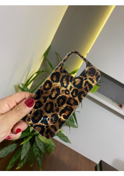 Apple iPhone 16 Promax Uyumlu Leopar Desenli Silikon Kılıf