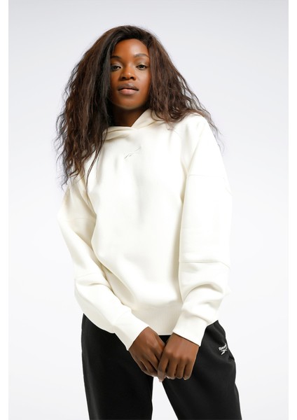 Lux Oversızed Hoodıe Ekru Kadın Sweatshirt