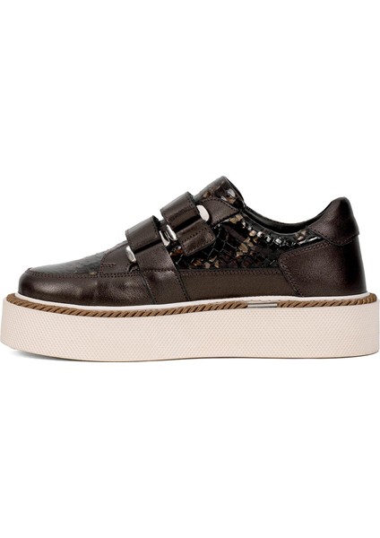 Elit DK34119 Kadın Deri Klasik Sneaker Kahverengi modelleri