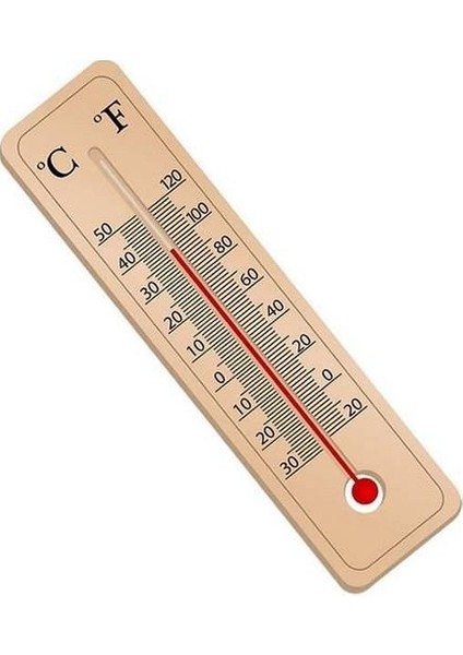 4-21 cm Ahşap Termometre Oda Sıcaklığı ve Sıcaklık Ölçme Termometresi Civalı Duvar Askılı Termometre