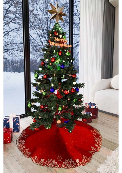 Kırmızı Yılbaşı Çam Ağacı Altı Örtüsü 68X68CM AO21
