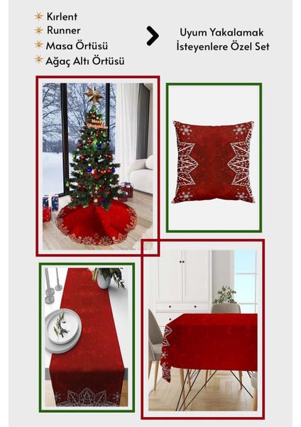 Kırmızı Yılbaşı Çam Ağacı Altı Örtüsü 68X68CM AO21 fiyatları