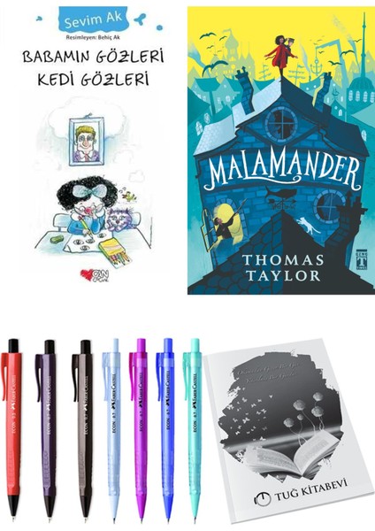 Malamander ve Babamın Gözleri Kedi Gözleri 2'li Set - Kalem