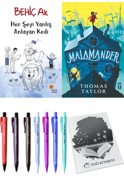 Malamander ve Her Şeyi Yanlış Anlayan Kedi 2'li Set - Kalem