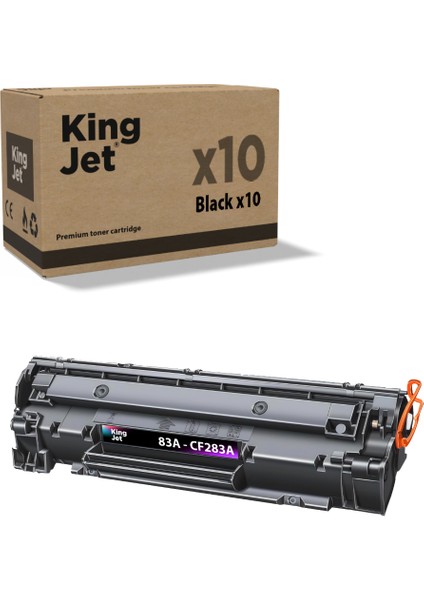 Kingjet® 83A / CF283A 10'lu Paket - Hp Uyumlu Çipli Muadil Toner