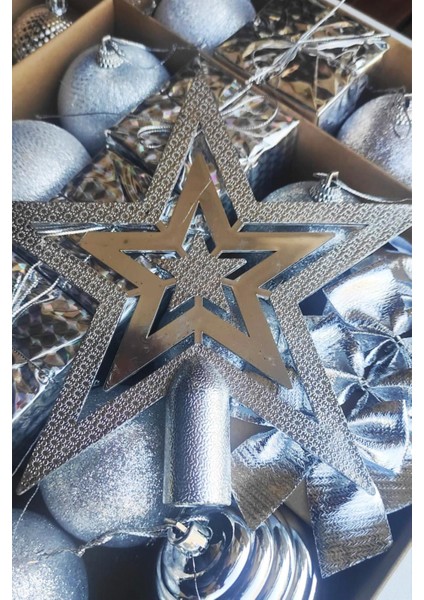 Yılbaşı Çam Ağacı Süsü 30 Parça Lüks Gümüş Noel Süsü modelleri