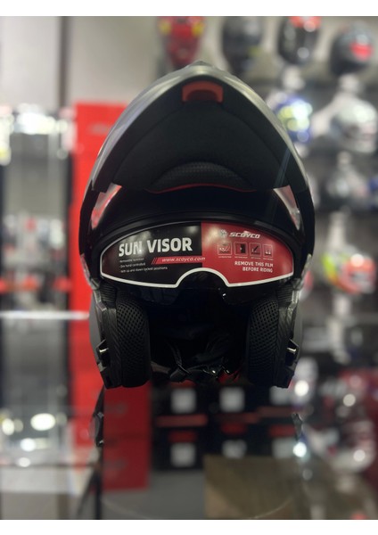 868 Space Siyah Çene Açılır Kask