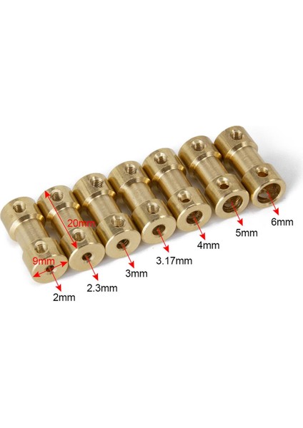 4X6MM Mini Dc Motor Sabit Pirinç Kaplin
